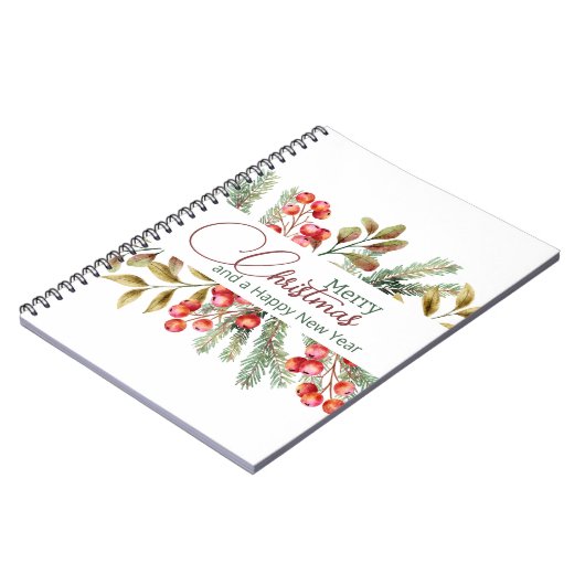 Kerst Elegante Aquarel Notitieboek (Linkerzijde)