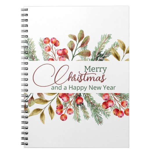 Kerst Elegante Aquarel Notitieboek (Voorkant)