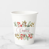 Kerst Elegante Aquarel Papieren Bekers (Voorkant)