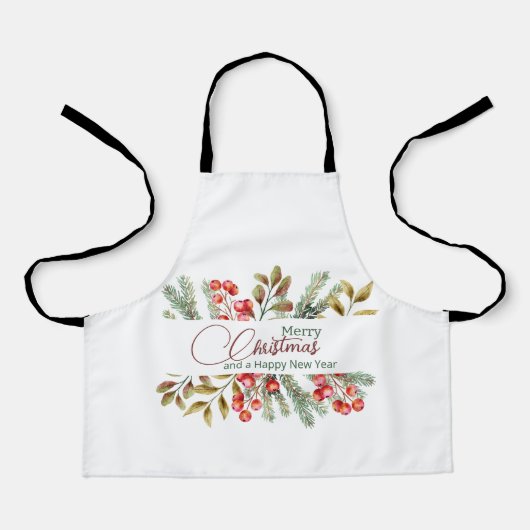 Kerst Elegante Aquarel Schort (Voorkant)