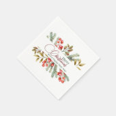 Kerst Elegante Aquarel Servet (Hoek)
