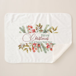 Kerst Elegante Aquarel Sherpa Deken