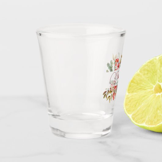 Kerst Elegante Aquarel Shot Glas (Links)