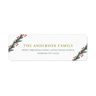 Kerst Elegante Hulstbes Retouradres Etiket