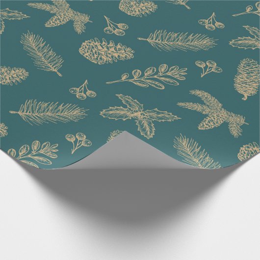 Kerst elegante luxe gouden sterren in een omhullin cadeaupapier (Hoek)