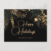 Kerst Elegante Moderne Feestelijke Botanische Feestdagenkaart (Voorkant)