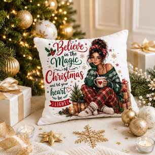 Kerst Elegante Rode Groene Citeren Worp Kussen