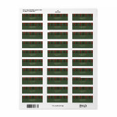 Kerst elegante rood groene plaid retour adres etiket (Full Sheet)