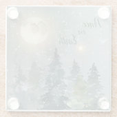 Kerst Elegante Vrede op Aarde Waterverf Glazen Onderzetter (Achterkant)