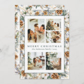 Kerst Elegante Waterverf Botanisch gebladerte Feestdagenkaart (Voorkant / Achterkant)