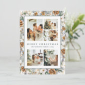 Kerst Elegante Waterverf Botanisch gebladerte Feestdagenkaart (Staand voorkant)