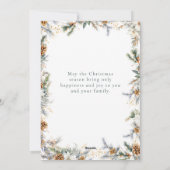 Kerst Elegante Waterverf Botanisch gebladerte Feestdagenkaart (Achterkant)