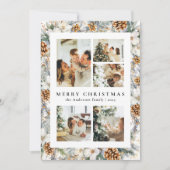 Kerst Elegante Waterverf Botanisch gebladerte Feestdagenkaart (Voorkant)