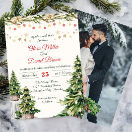 Kerst Elegante Winter Bruiloft Kaart