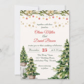 Kerst Elegante Winter Bruiloft Kaart (Voorkant)