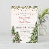 Kerst Elegante Winter Bruiloft Kaart (Staand voorkant)