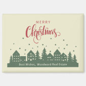 Kerst Elegante Winterhuizen | Aangepaste makelaar Magneet (Voorkant)