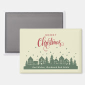 Kerst Elegante Winterhuizen | Aangepaste makelaar Magneet (Voorkant / Achterkant)
