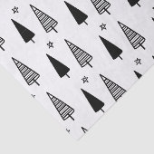 Kerst Elegante Zwarte Witte Boom Tissuepapier (Detail)