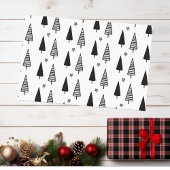 Kerst Elegante Zwarte Witte Boom Tissuepapier
