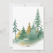 Kerst Elegantie: Groene en Gouden Pijnboom Feestdagenkaart (Achterkant)