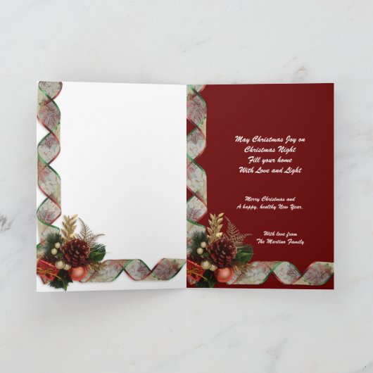 Kerst elegantie kaart goud en rood Victoriaans (Binnen)