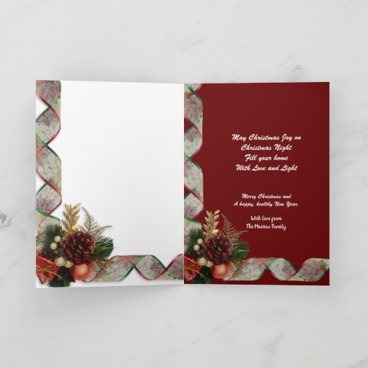 Kerst elegantie kaart goud en rood Victoriaans (Binnen)