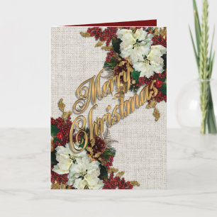 Kerst elegantie kaart goud en rood Victoriaans