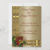 Kerst elegantie platte kaart goud Victoriaans (Achterkant)