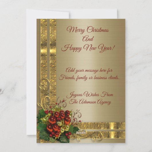 Kerst elegantie platte kaart goud Victoriaans (Achterkant)