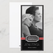 Kerst Elegantie Seizoensgroet Rode Lint Feestdagenkaart (Voorkant / Achterkant)