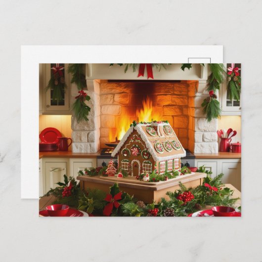 Kerst Elegantie Uitnodiging Briefkaart (Voorkant / Achterkant)