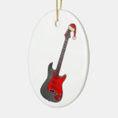 Kerst-elektrische gitaar keramisch ornament (Links)