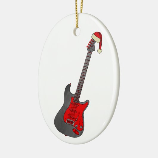 Kerst-elektrische gitaar keramisch ornament (Links)