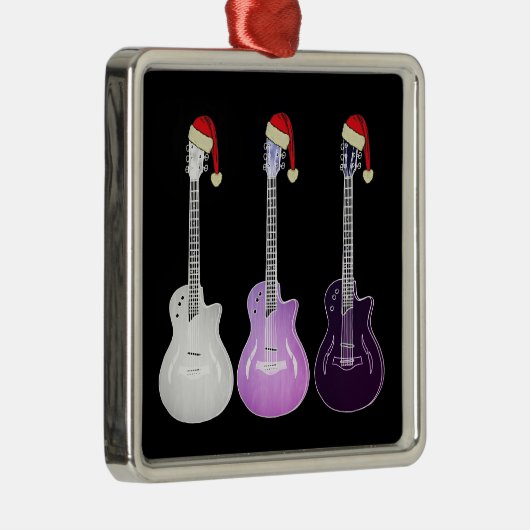 Kerst elektrische gitaren roze metalen ornament (Rechts)