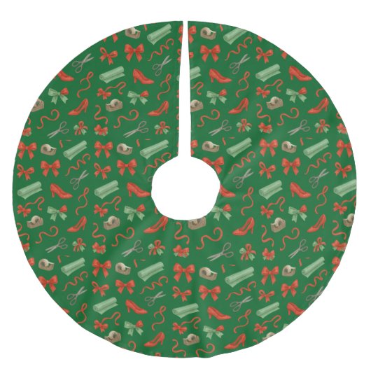 Kerst element met rode lint en rode schoenen kerstboom rok (Voorkant)