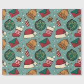 Kerst Elementen  Cadeaupapier (Vlak)
