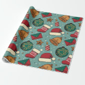 Kerst Elementen  Cadeaupapier (Uitgerold)