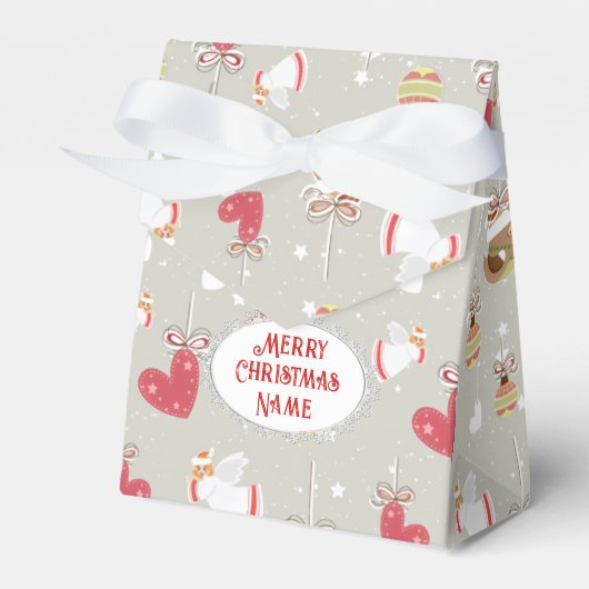 Kerst Elementen Engelen Vogeltjes Bedankdoosjes (Voorkant Zijde)