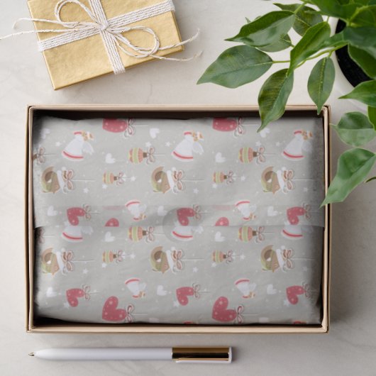 Kerst Elementen Engelen Vogeltjes Tissuepapier (Geschenk)