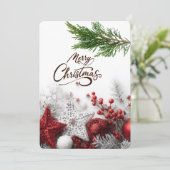 Kerst Elementen Groet Feestdagenkaart (Staand voorkant)