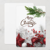 Kerst Elementen Groet Feestdagenkaart (Voorkant / Achterkant)