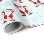 Kerst Elementen Kerstman Cadeaupapier (Rol Hoek)