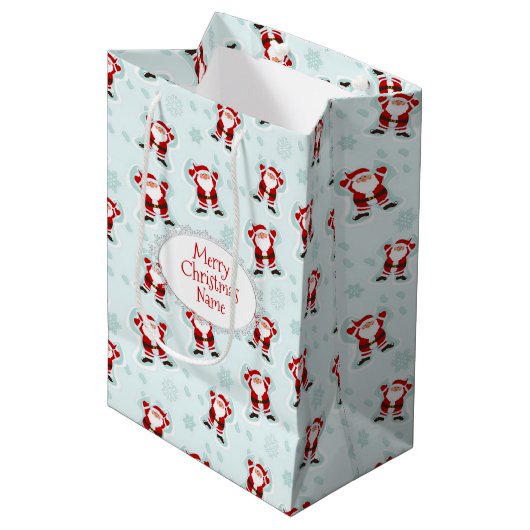 Kerst Elementen Kerstman Medium Cadeauzakje (Voorkant Gekanteld)