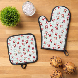 Kerst Elementen Kerstman Ovenwant & Pannenlap Set