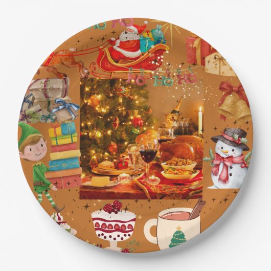 Kerst elementen papieren bordje (Voorkant)