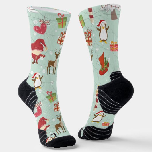 Kerst Elementen Rendieren Elfen Sokken (Gebogen)