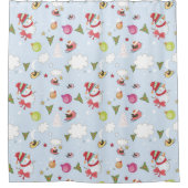 Kerst Elementen Sneeuwman Patroon Douchegordijn (Voorkant)