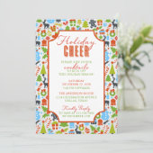 Kerst Elementen Typografie Vakantie Cheer Party Kaart (Staand voorkant)