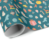 Kerst Elementen Winter Vakantie Set Cadeaupapier (Rol Hoek)
